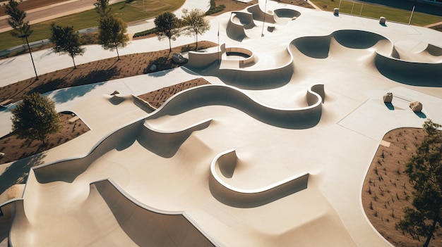 View of outdoor skateboarding park