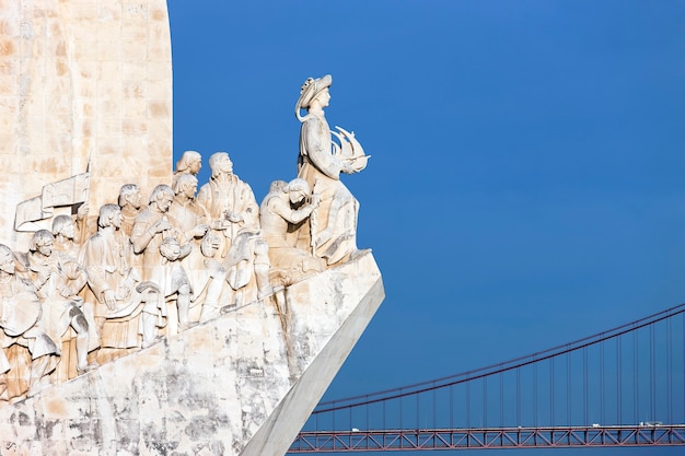 View of Padrao dos Descobrimentos monument in Lisbon Portugal