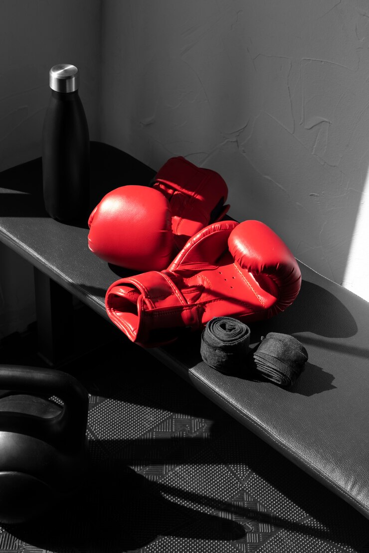 Free Photo view of pair of boxing gloves