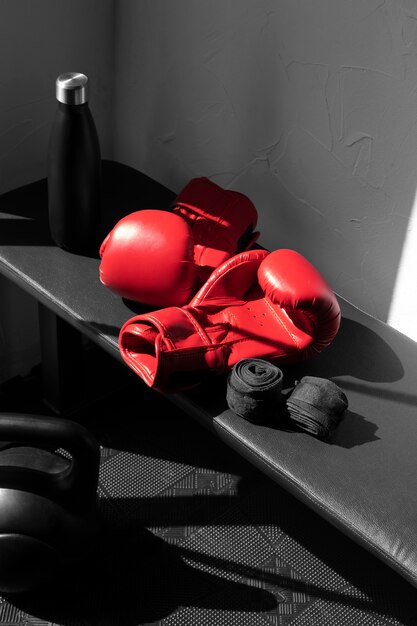 View of pair of boxing gloves