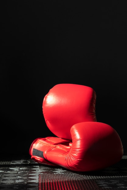 View of pair of boxing gloves