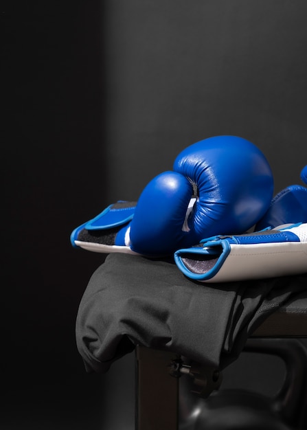 View of pair of boxing gloves