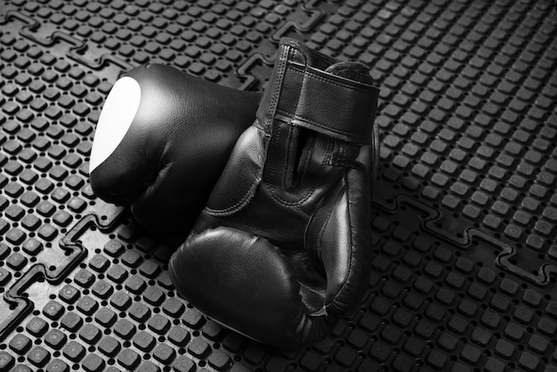 View of pair of boxing gloves