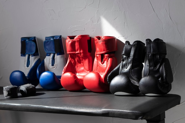 View of pair of boxing gloves