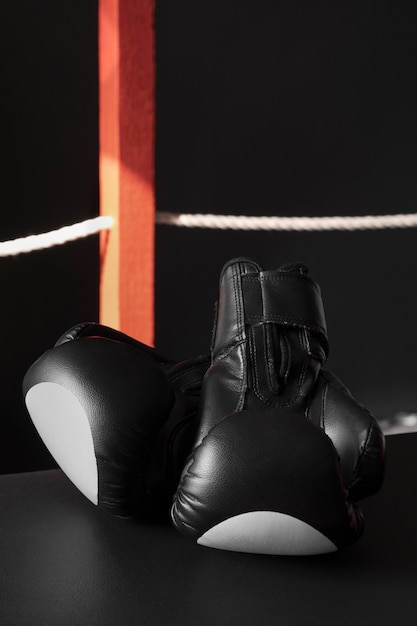 Free photo view of pair of boxing gloves