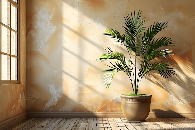 Free photo view of palm tree species with green foliage