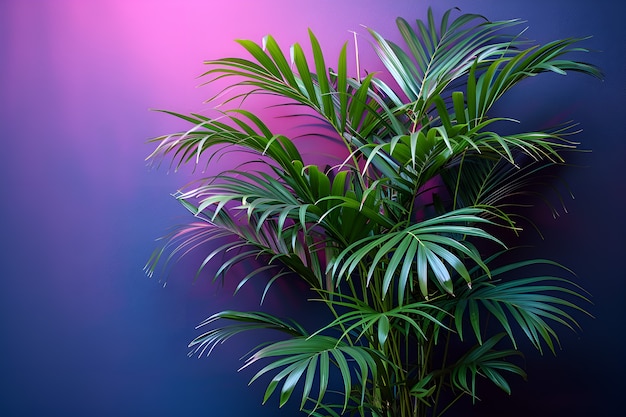 Free photo view of palm tree species with green foliage