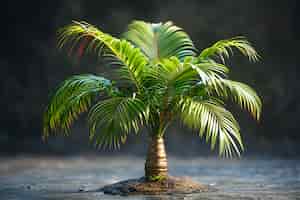 Free photo view of palm tree species with green foliage