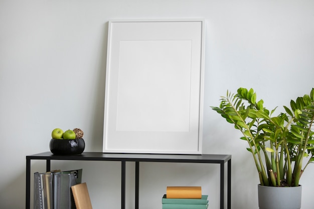 View of photo frame with interior home decor