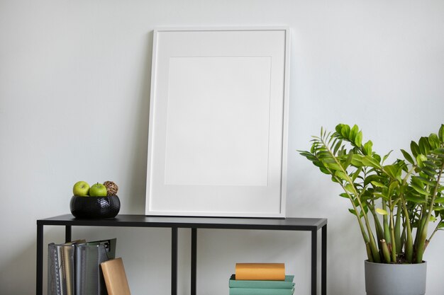 View of photo frame with interior home decor