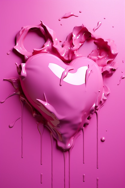 View of pink broken heart