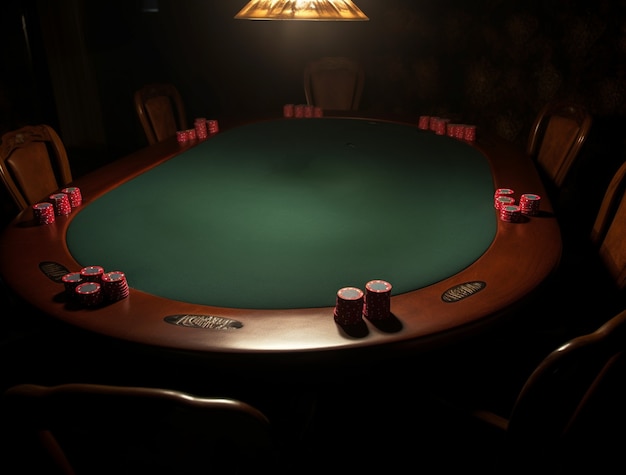 Free photo view of poker table at a casino