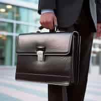 Free photo view of professional businessman with suitcase