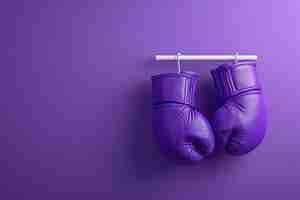 Free photo view of purple boxing gloves for women's day celebration