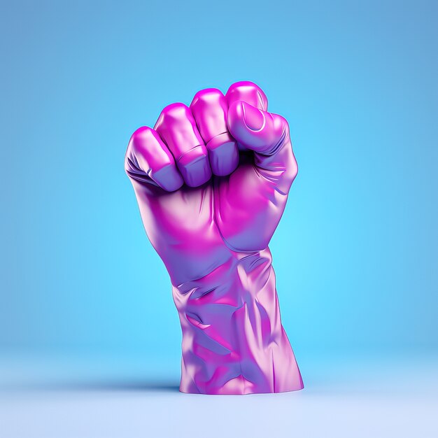 Вид фиолетового кулака на празднование Дня женщин