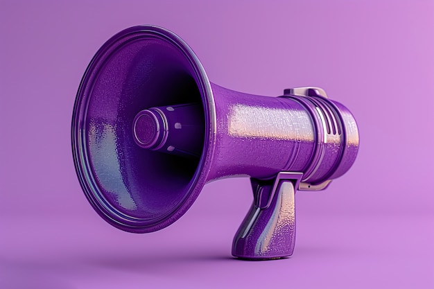 Вид фиолетового мегафона на празднование Дня женщин
