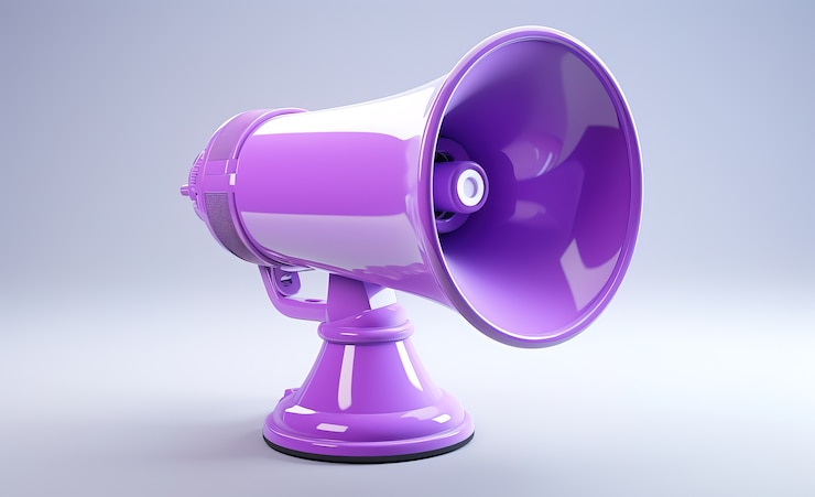 Free Photo view of purple megaphone for women's day celebration