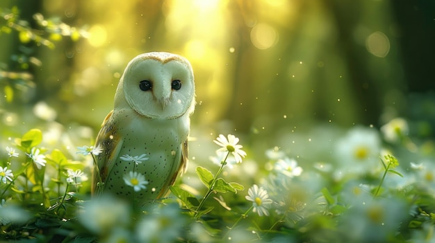 View of realistic owl during the day