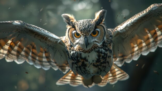 View of realistic owl during the day