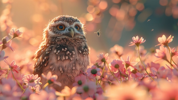 View of realistic owl during the day