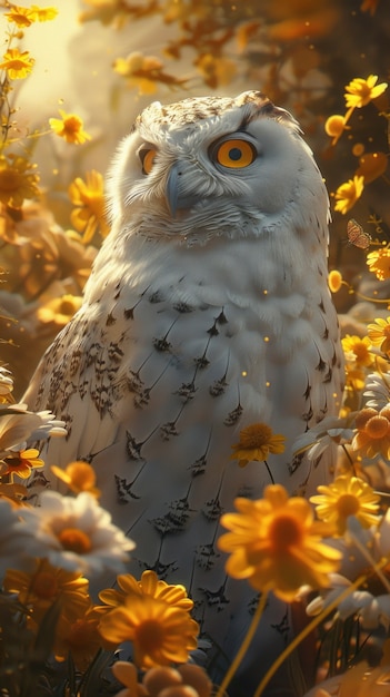 View of realistic owl during the day