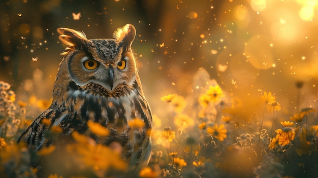 View of realistic owl during the day