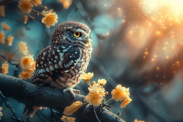 View of realistic owl during the day