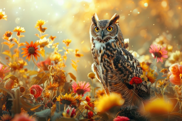 View of realistic owl during the day