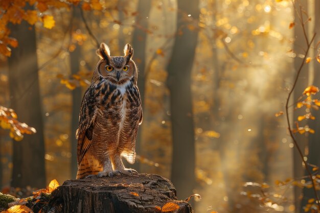 View of realistic owl during the day