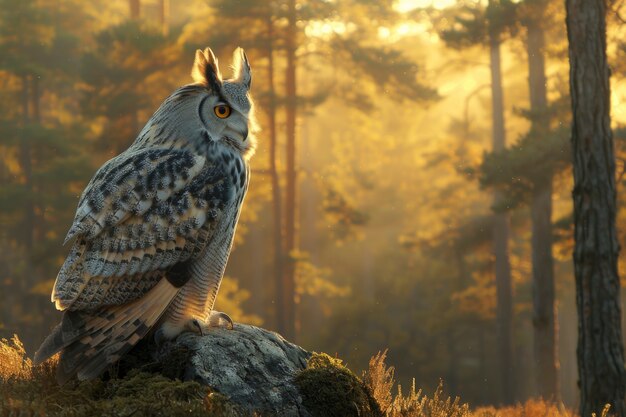 View of realistic owl during the day