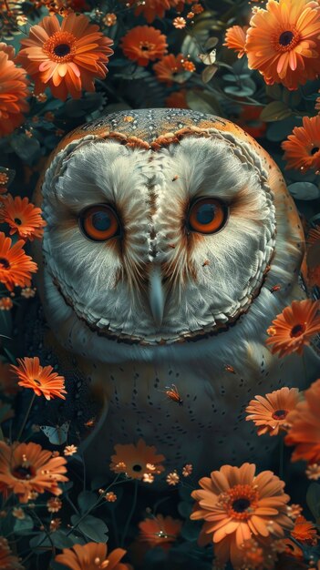 View of realistic owl during the day