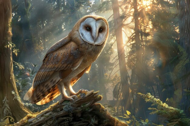 View of realistic owl during the day