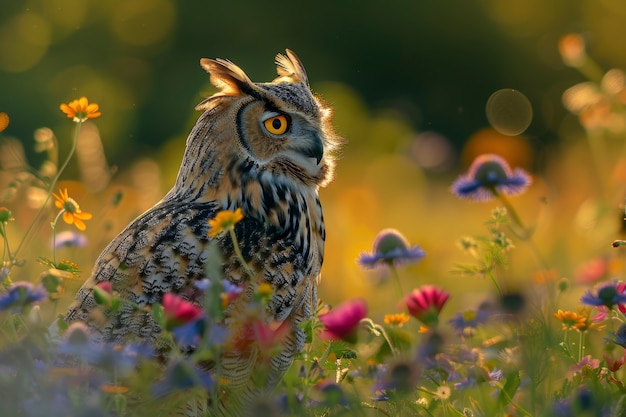 View of realistic owl during the day