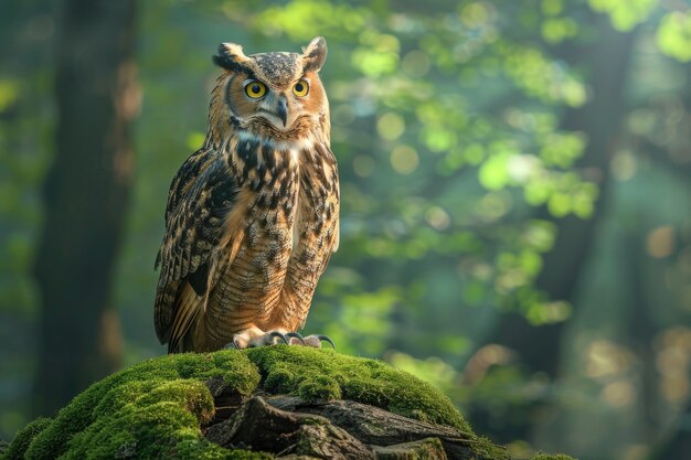 View of realistic owl during the day