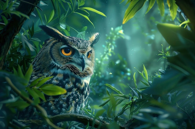 View of realistic owl during the day