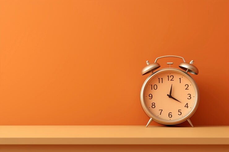 Free Photo view of retro alarm clock device in nutshell tones