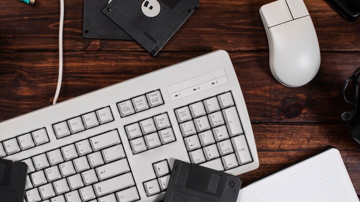 Free Photo view of retro computer hardware