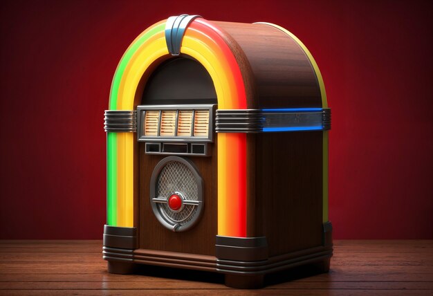 Free photo view of retro jukebox music machine