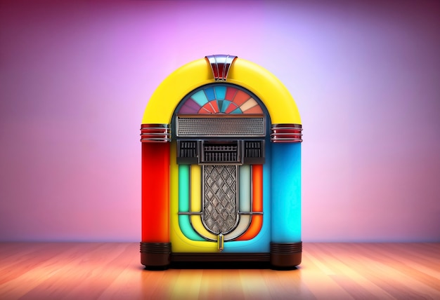 Free photo view of retro jukebox music machine