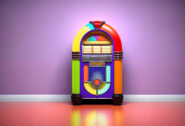 View of retro jukebox music machine