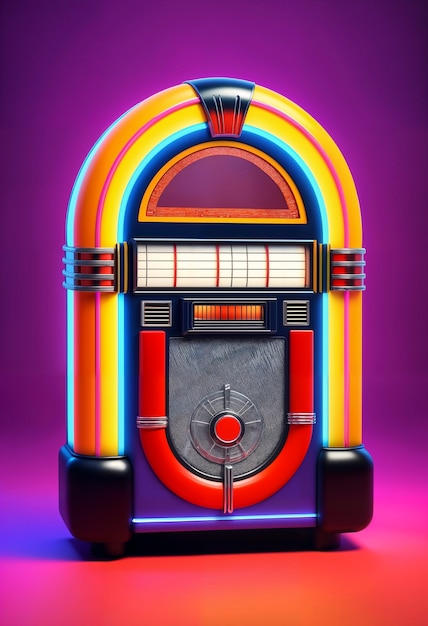 Free photo view of retro jukebox music machine