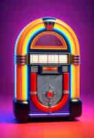 Free photo view of retro jukebox music machine