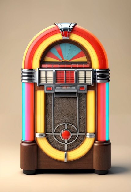 Free photo view of retro jukebox music machine