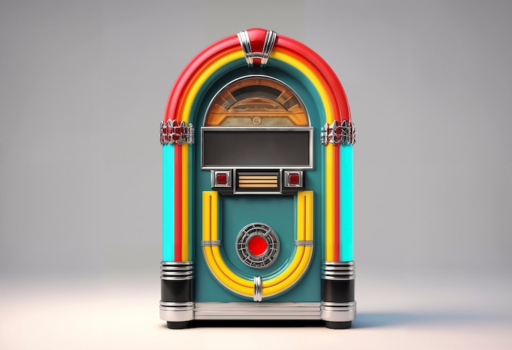 Free Photo view of retro looking jukebox machine