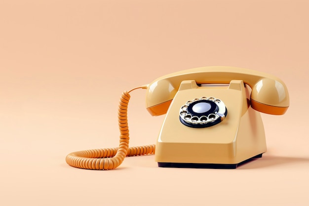 Foto gratuita vista di un telefono retro in tonalità di noce