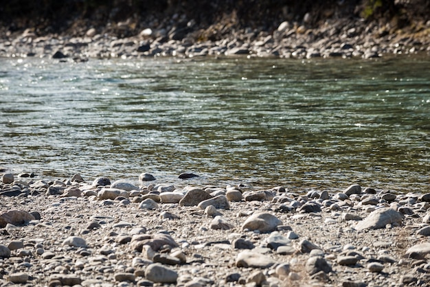 View of riverbed rocks