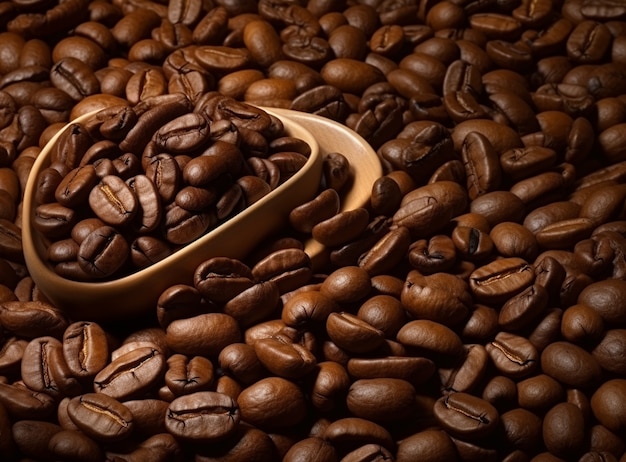 Free photo view of roasted coffee beans