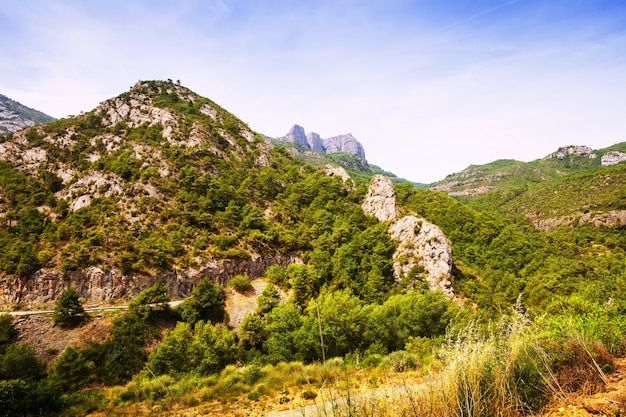 View of rocky mountains landscape