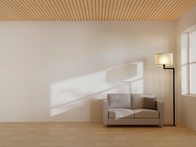 View of room interior with furniture and copy space