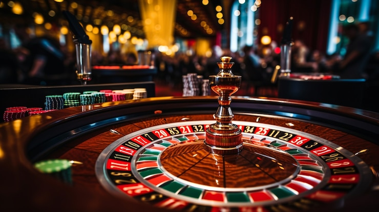 Free Photo view of roulette game at a casino
